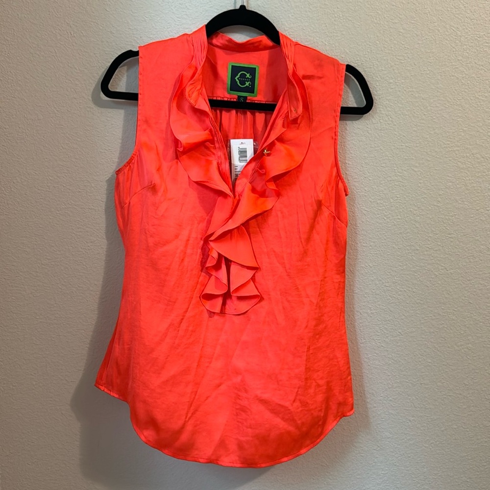 NWT C. Wonder Coral Sleeveless Ruffle Blouse